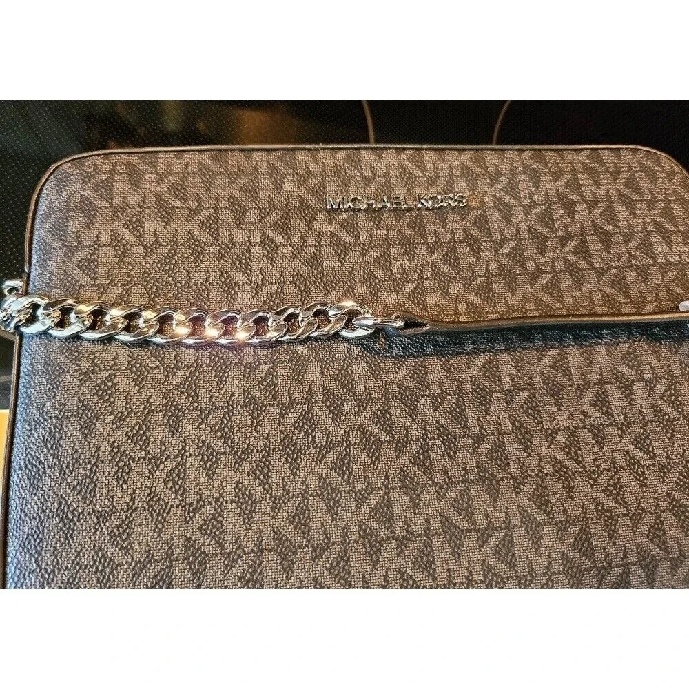 Michael Kors Jet Set Item Black Logo Crossbody Bag Purse‎ Handbag